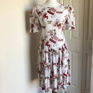 Vintage Marvel Print Midi Dress